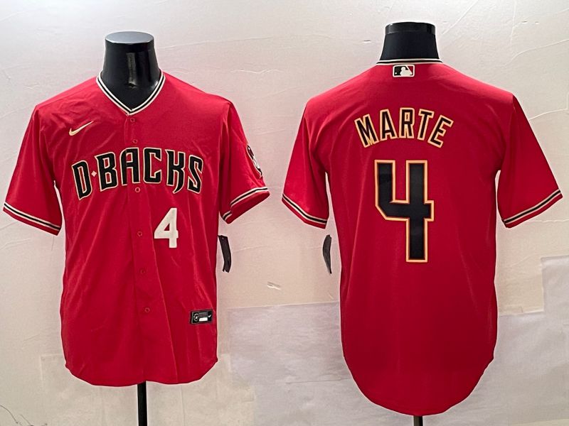 Men Arizona Diamondback #4 Marte Red Game 2025 Nike MLB Jersey style 5->arizona diamondback->MLB Jersey